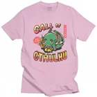Футболка Kawaii с забавным принтом Cthulhu, Мужская модная футболка из мягкого хлопка с короткими рукавами, футболка с графическим принтом, футболка Lovecraft с круглым вырезом, топы