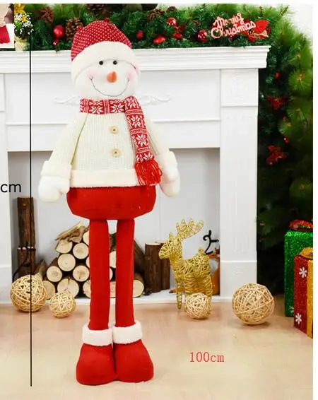 100cm Год 100cm Christmas Dolls Retractable Santa Claus Snowman Elk Toys Figurines Christmas Gift Tree Ornament - Цвет: 100cm