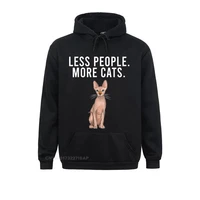 less people more cats sphynx funny introvert t shirt 2021 popular mens sweatshirts long sleeve hoodies classic clothes