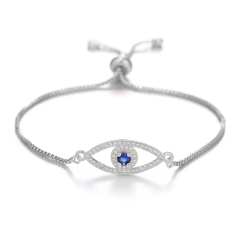 White Gold Juya Olho Grego браслет evil Eye Поставки ручной работы золото/розовое золото регулируемые браслеты греческий глаз Шарм Браслеты для женщин и мужчин - Окраска металла: White Gold