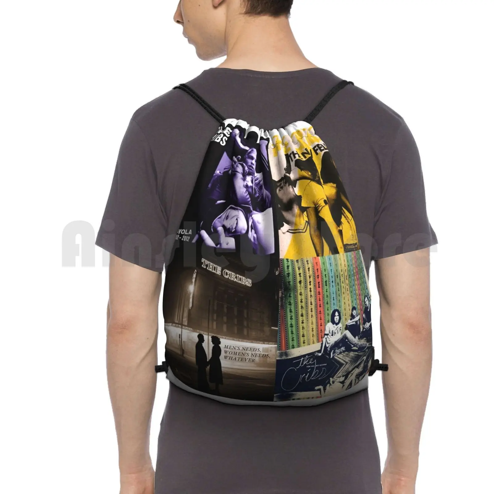 

The Cribs-Albums Backpack Drawstring Bag Riding Climbing Gym Bag The Cribs Cribs Band Indie Mens Needs Britpop