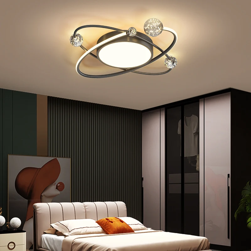 

Crydtal Ceiling Light Black Gold Ceiling Lamps For Home Living Bedroom Dining room Ceiling Chandelier Indoor Decor Aluminum