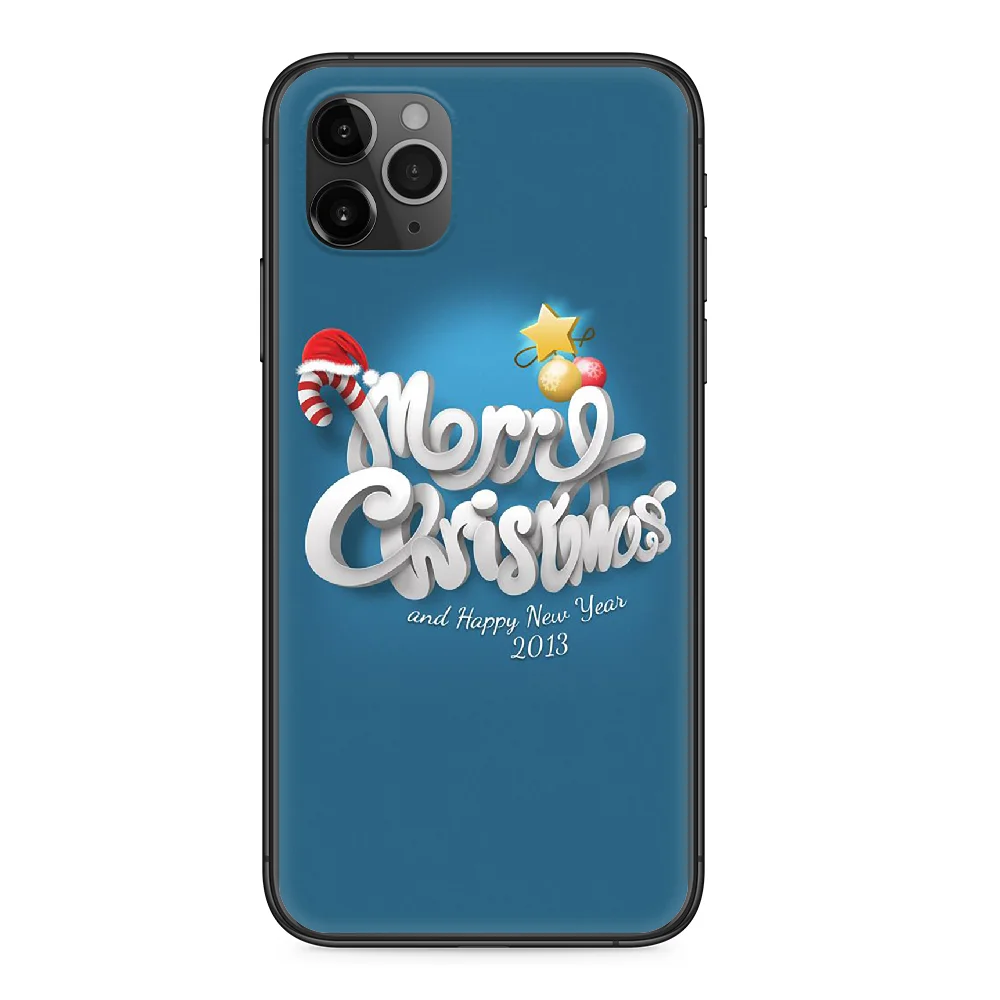 

Christmas Phone Case cover For Iphone 12 11 8 7 6 5 XR PLUS X XS PRO SE 2020 MAX Mini black waterproof fashion funda luxury
