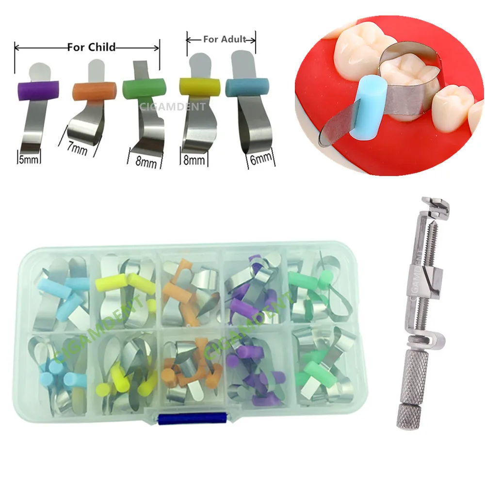 

Dental Tofflemire Retainer Matrix Bands Ring Clip Sectional Contoured Matrices Wedges Refill Large Small