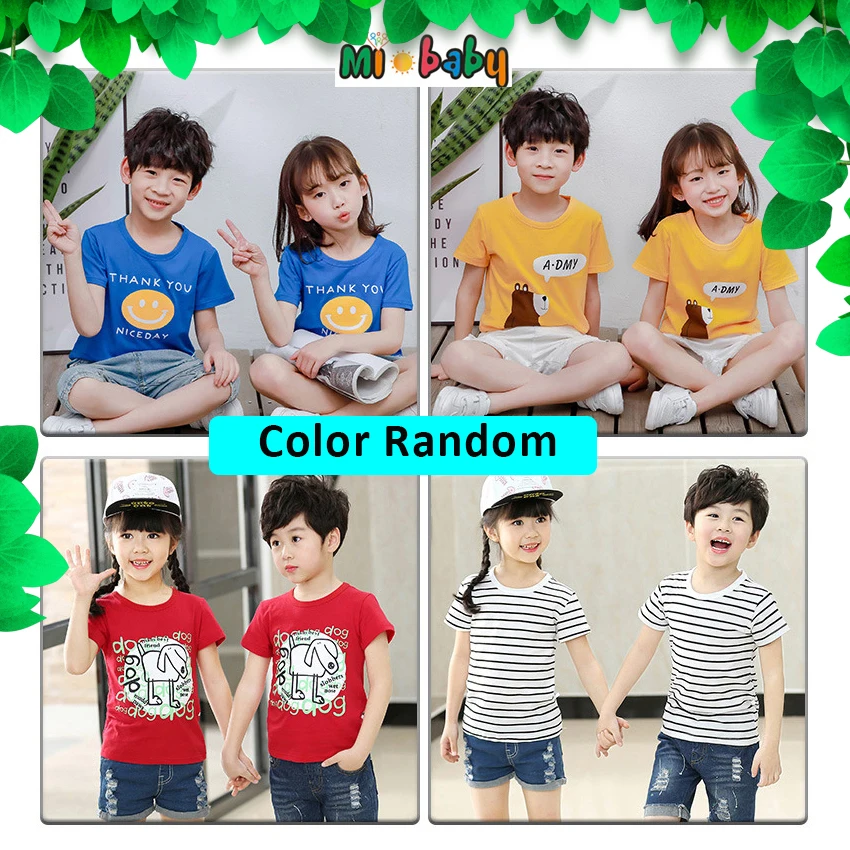 Футболка детская летняя хлопковая с коротким рукавом и круглым вырезом|Тройники|