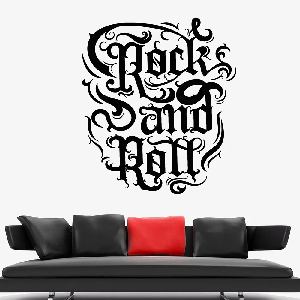 Rock'n'roll виниловая наклейка на стену для ночного клуба вывеска музыка Цитата