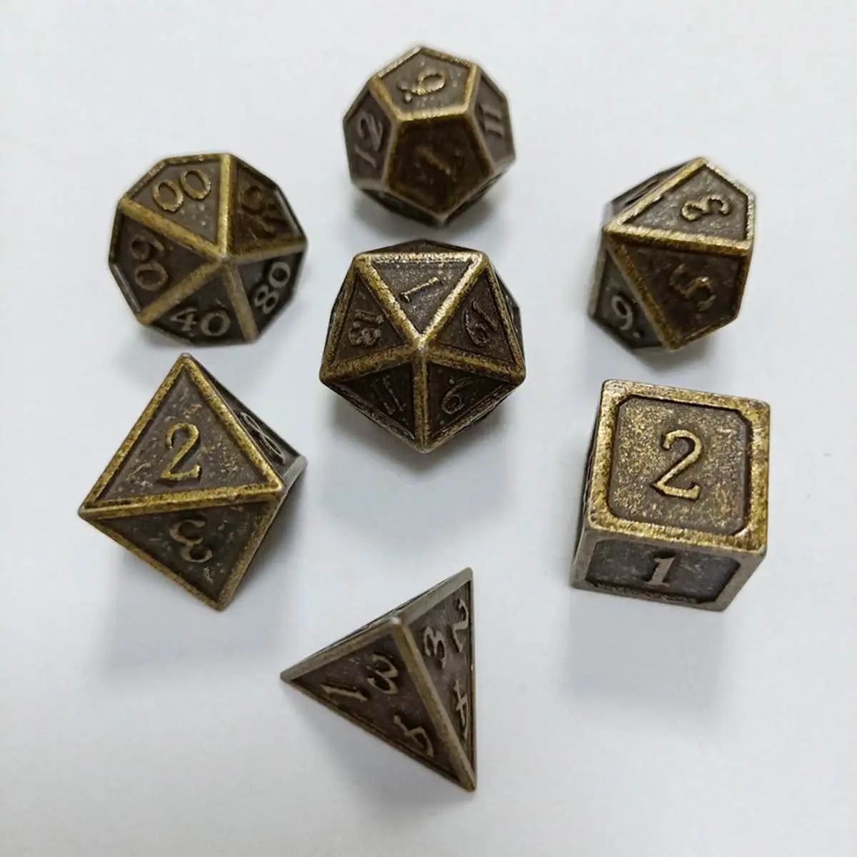 7Pcs рельефный рисунок Heavy Metal многогранные кости набор для ролевые игры настольные