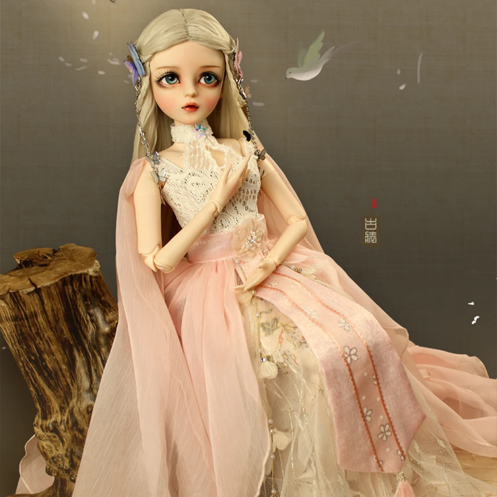 EVA BJD 1/3 розовая бабочка кукла ручной работы макияж 24 дюйма 60 см + стеклянные глаза