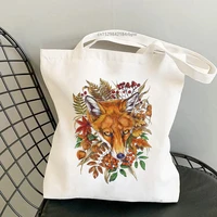 mysterious fox flower girl fashion 2021 new shoulder canvas chic casual ins large book shopper street handbag wallet women bag
