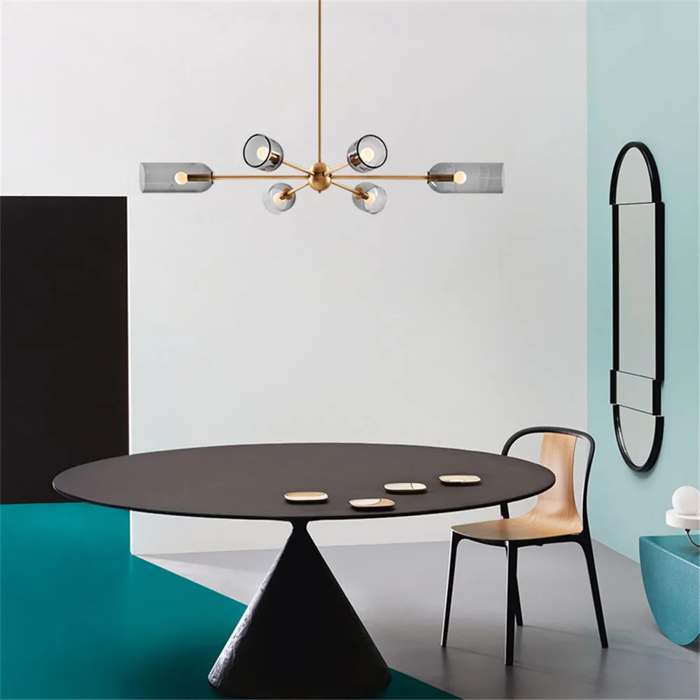 

Indoor Geometric LED Chandelier Interior Decoration Home Lighting Creative Living Room Bedroom Hotel Lobby Guest Room Lamp
