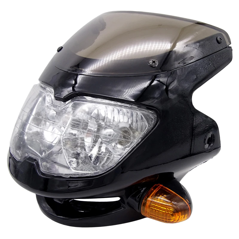 Универсальная фара для Кафе Racer Custom с двойным световым мотором черная