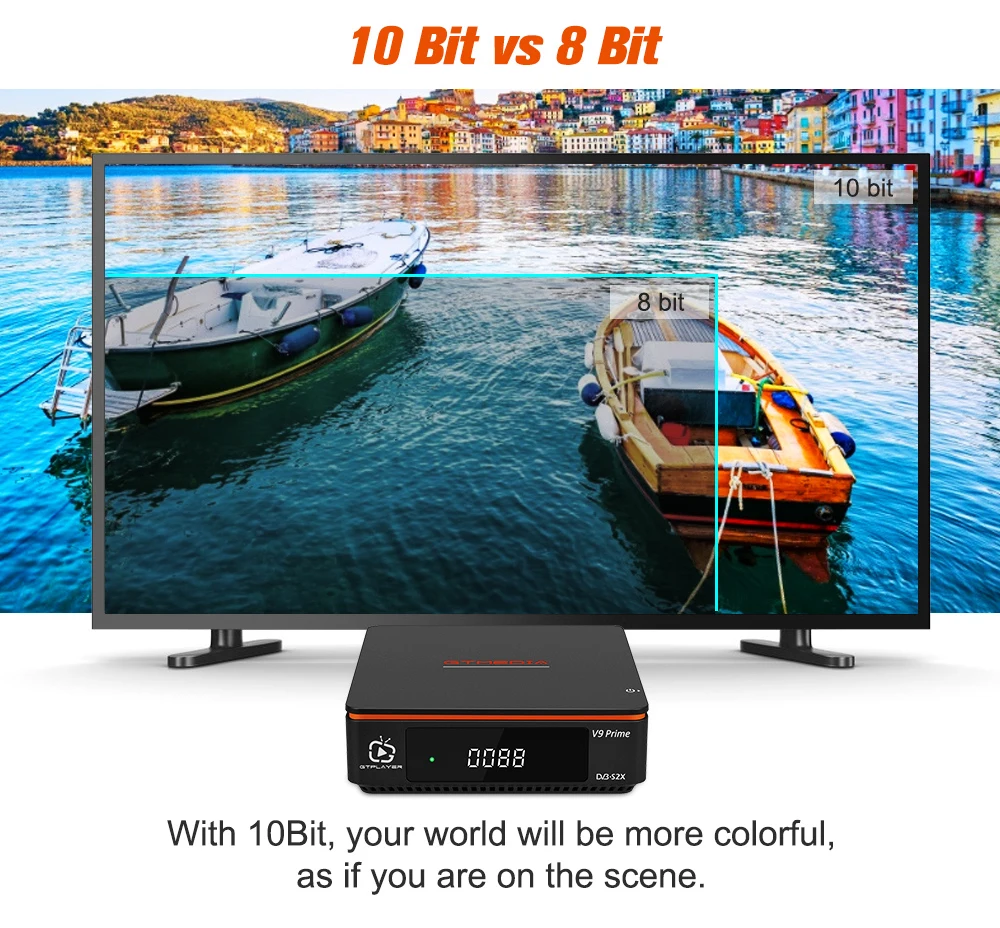 GTmedia V9 Prime Спутниковый ТВ-ресивер DVB-S / S2 S2X 1080P HD Цифровой декодер H.265 HEVC 10-битный