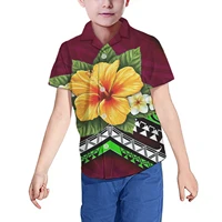 hycool summer toddler baby boy clothes hawaii flower polynesian tribal print shirt tops short outfits casual clothes summer