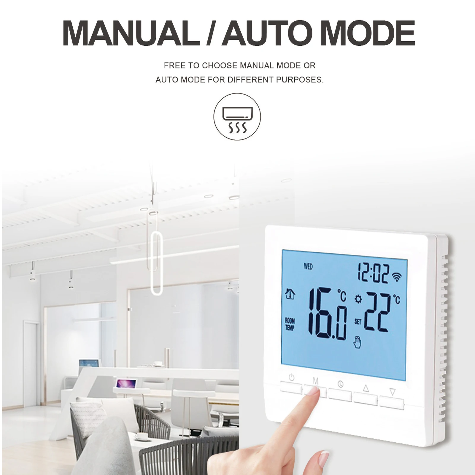 

WiFi Smart Thermostat Indoor Home Electric Floor Heating Temperature Remote Controller for Google Home Alexa APP Vioce Control