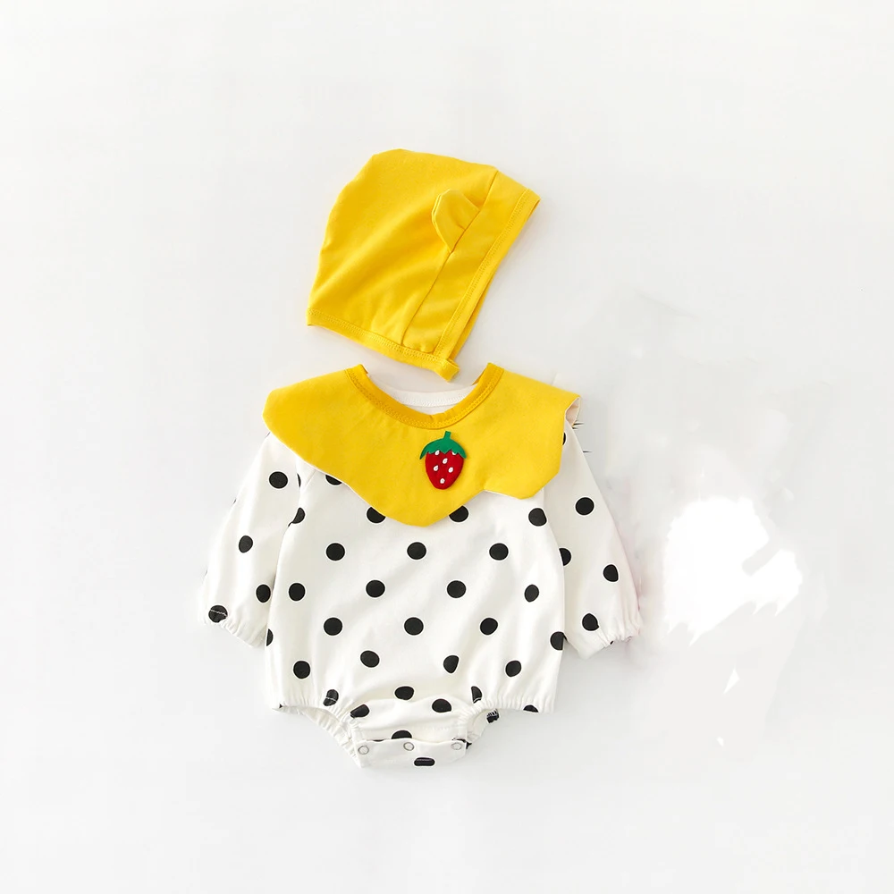 2019 комплекты для младенцев комбинезон с рисунком и Кепка ребра | Мать ребенок