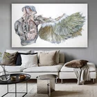 WANGART масляная живопись крыла, смелость потеряться между льдом и снегом, анатомическая масляная живопись, настенное искусство для гостиной, плакат