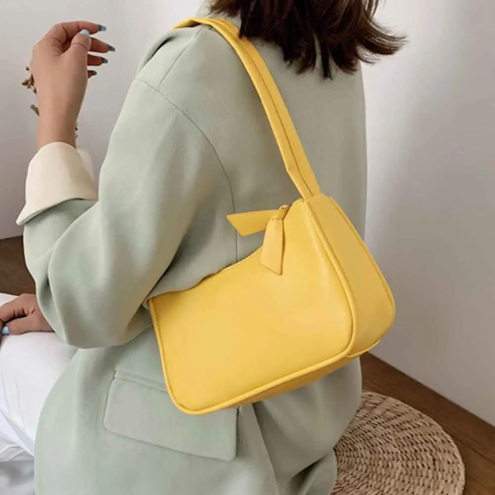 

Handle Bag Women Retro Handbag PU Leather Shoulder Totes Underarm Vintage Top Handle Bag Female Small Subaxillary Bags Clutch
