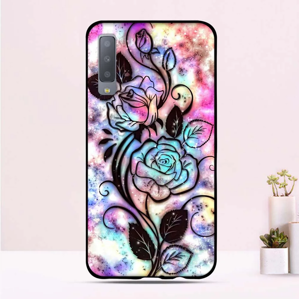 ТПУ чехол для Samsung A7 2018 силиконовый с принтом Galaxy A 7 A750 SM A750F/DS телефона