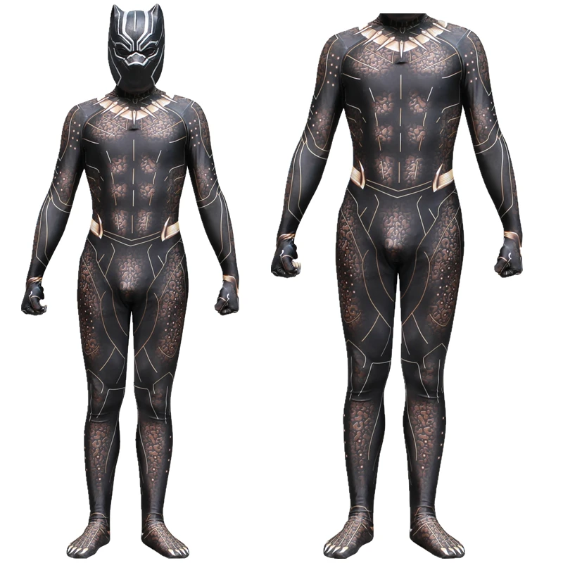 Черная пантера Erik Killmonger Золотой ягуар карнавальный костюм комбинезон необычная