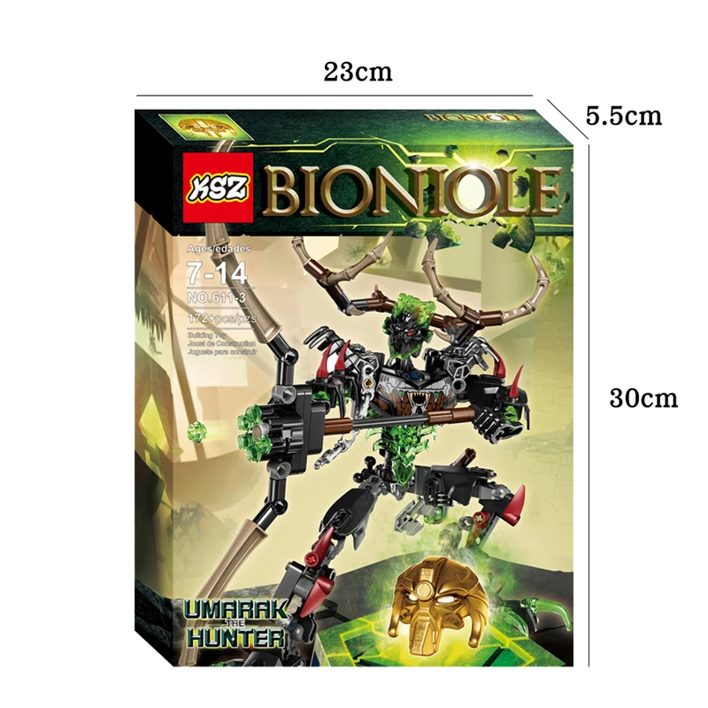 BIONICLE-figuras de acci&oacute;n de Umarak Hunter para ni&ntilde;os, Robot de bloques de construcci&oacute;n, juguetes para ni&ntilde;os, regalo de Navidad, Compatible con la marca principal 71310 172, unids/set-1