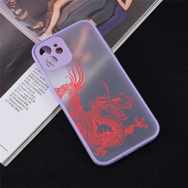 unique aesthetic design red dragon phone case for iphone 12 mini 11 13 pro x xs xr max 6 7 8 plus se 2020 soft bumper back cover free global shipping