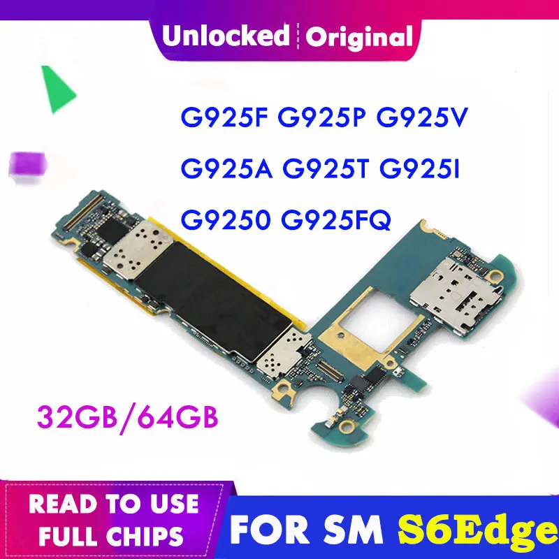Оригинальная материнская плата For Samsung Galaxy S6 G925F G925P G925V G925A G925T G925I G9250 G925FQ с полным набором микросхем.