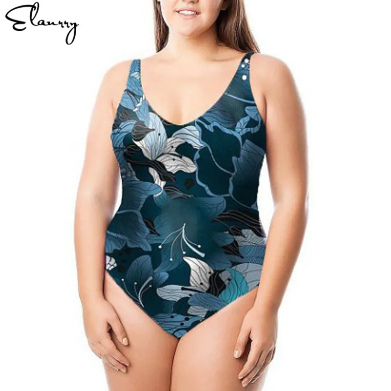 Женский слитный купальник большого размера плюс винтажный купальный костюм с