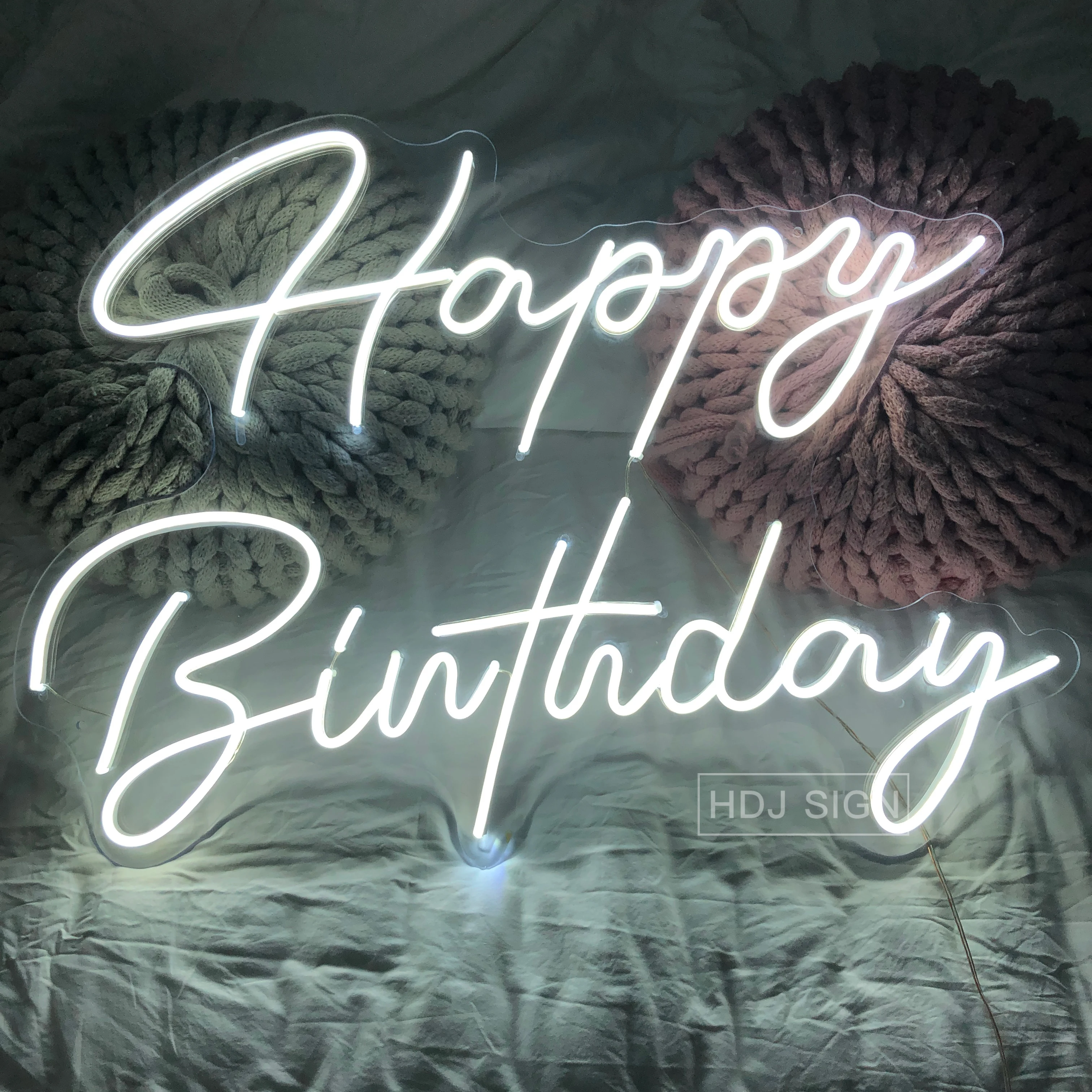 

Custom LED Neon Sign Happy Birthday Wall Decor For Home Family Friend Birhday Party Background Neon Light Creative Gift