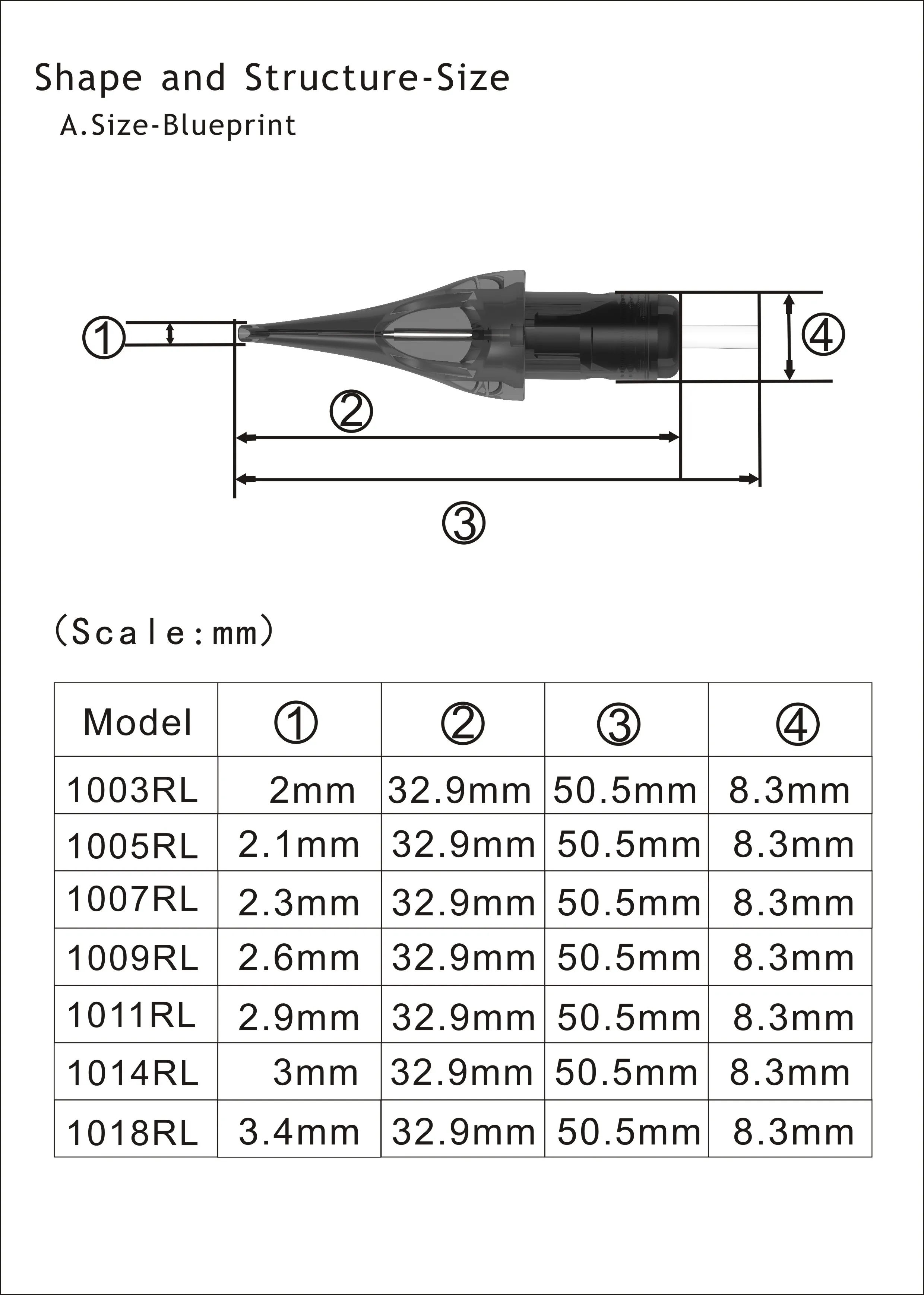 Иглы для татуировки DIRK, круглый вкладыш#10(игла 0,30 мм) RC03RL RC05RLRC07RL RC09RL RC14RL RC18RL 20 шт./лот