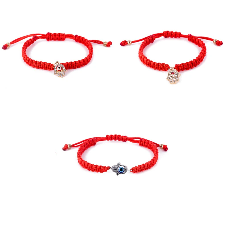 Браслет с Красной веревкой плетеный вручную браслет для женщин мужчин детей