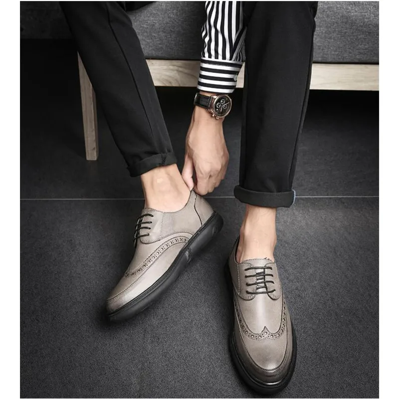 Роскошная рабочая обувь из искусственной кожи модная безопасная Мужская