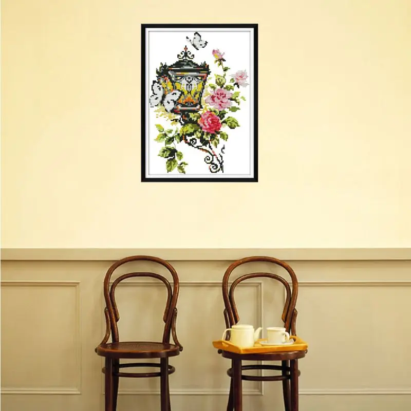 Цветок свет DIY ручной работы Счетный набор крестиков вышивки 14CT украшение