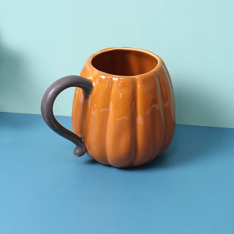 Special Halloween Pumpkin jar Mug relief ceramic cup tea coffee gift pumpkin breakfast mug cups | Дом и сад