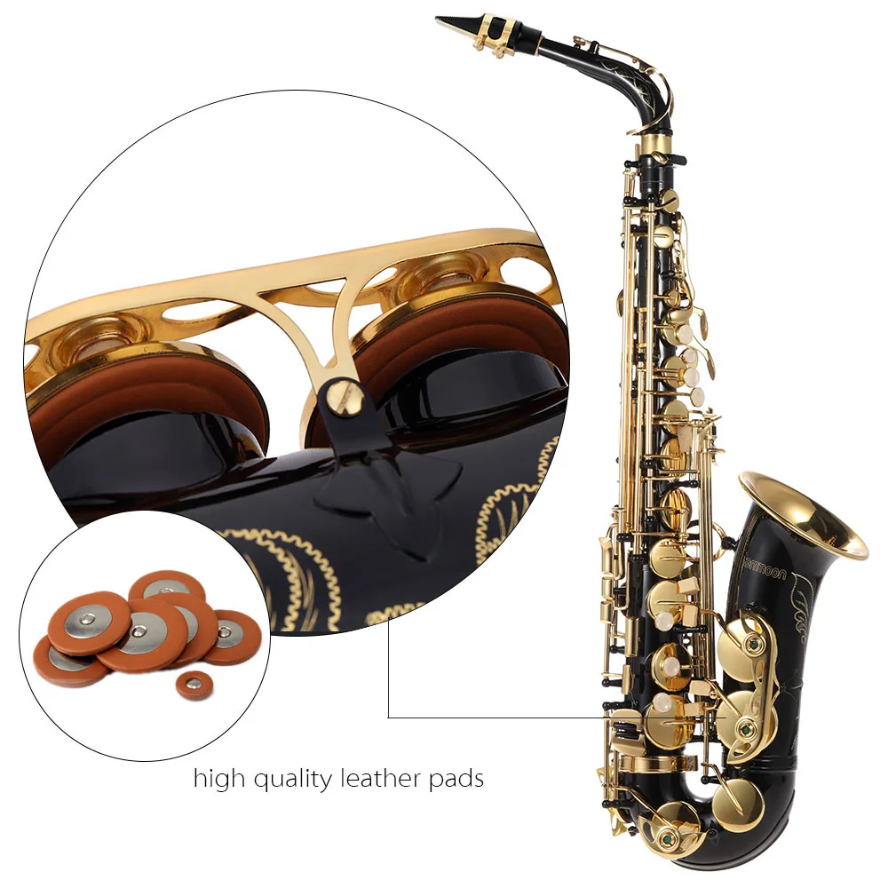 ammoon Eb Alto Saxophone Brass Lacquered Gold E Flat Sax 82Z Key Type Woodwind Instrument with Cleaning Brush Cloth Gloves Strap | Спорт и