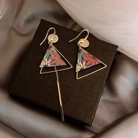 trendy new long asymmetry pendant earrings for women female simple hypoallergenic geometric tassel earrings jewelry accessories