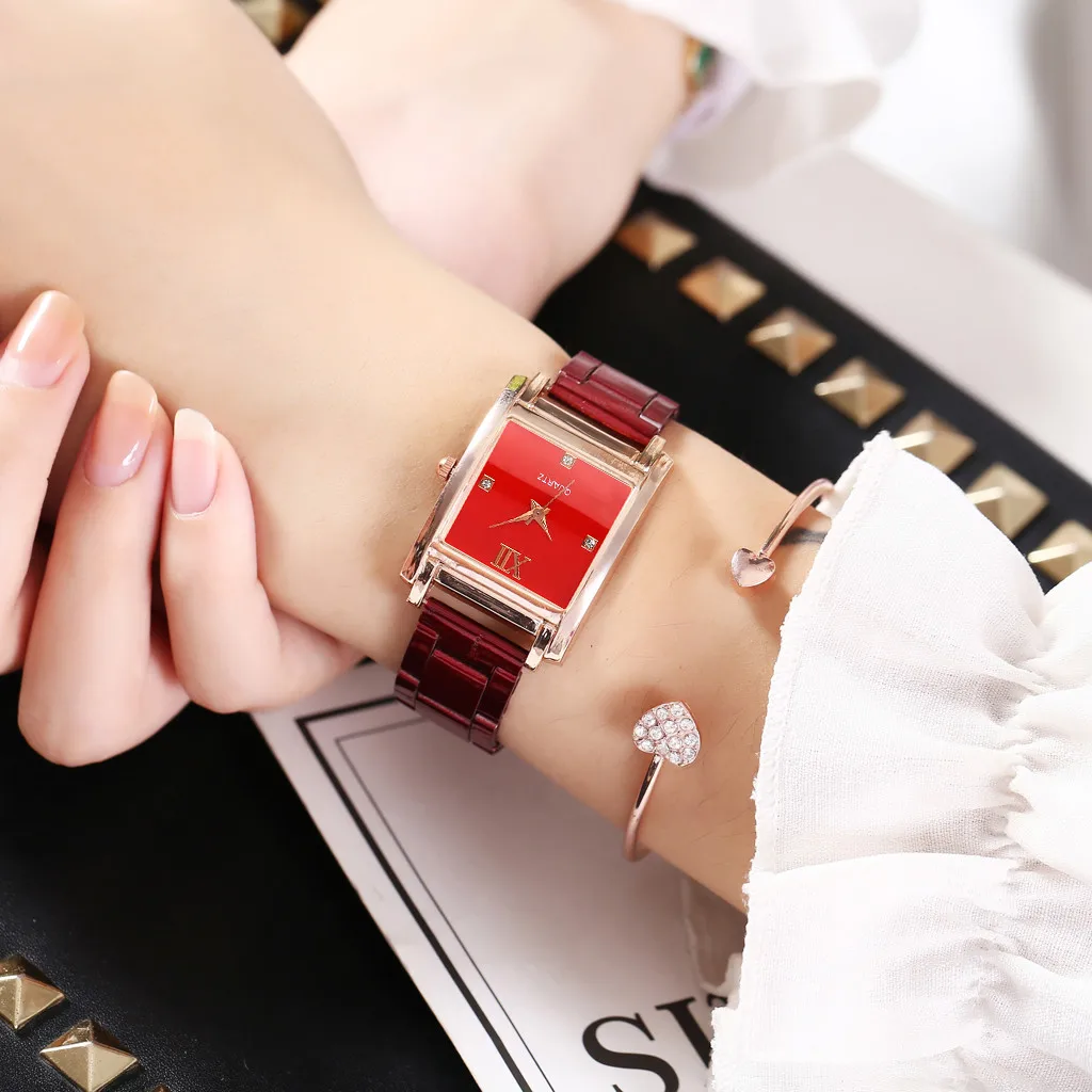 

Vansvar Women Watches Ladies Quartz Stainless Steel Strip Square Wristwatch Casual Female Clock Relogio Feminino Montre Femme/d