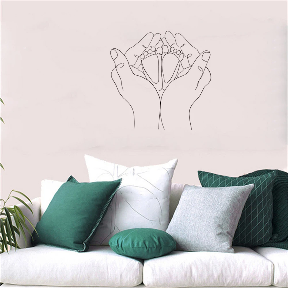 

Ins Nordic Korea style Holding Hands Line Art Print Poster Wall Art Canvas Painting Wall Picture Kids Room Decor ph597