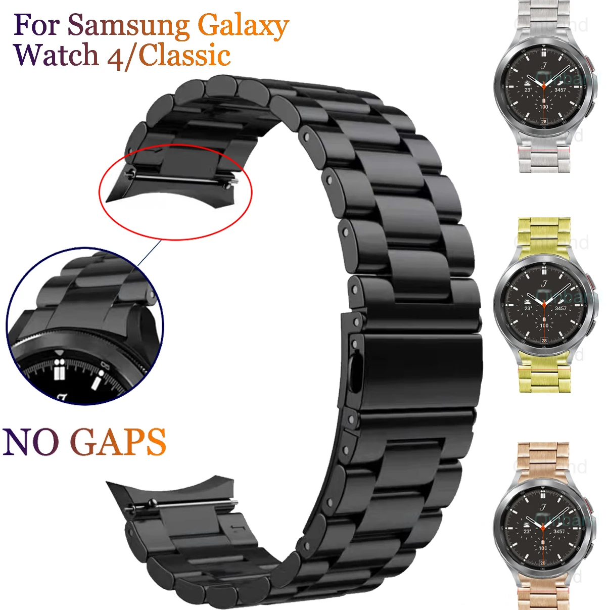 

Ремешок из нержавеющей стали для наручных часов Samsung Galaxy Watch 4/Classic 44 40 мм/46 42 мм