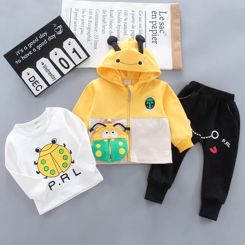 

Fashion Children Tracksuit Autumn Baby Girl Clothes Suit Boys Hooded Jacket T-Shirt Pants 3Pcs/Set Toddler Costume Kids Clothing