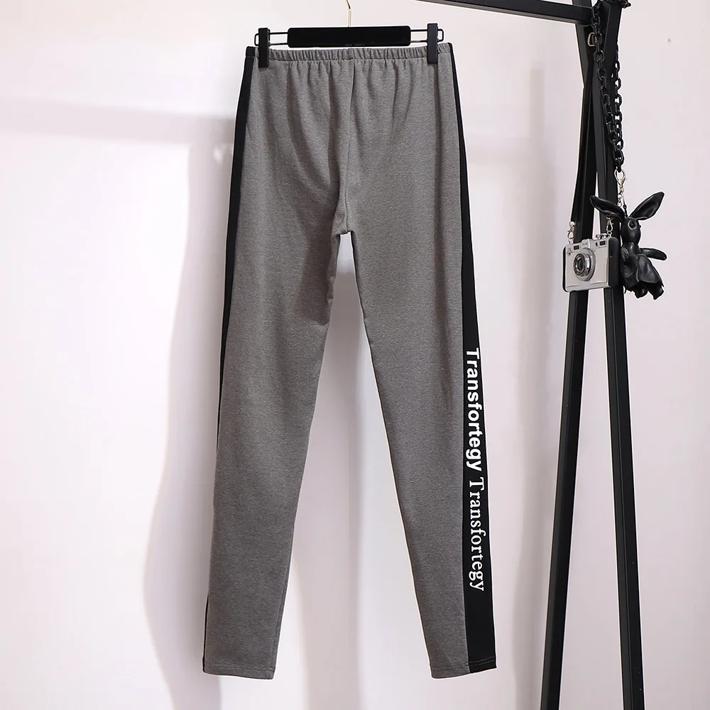 Женские повседневные спортивные Леггинсы с буквенным принтом размеры XXL-6XL осень