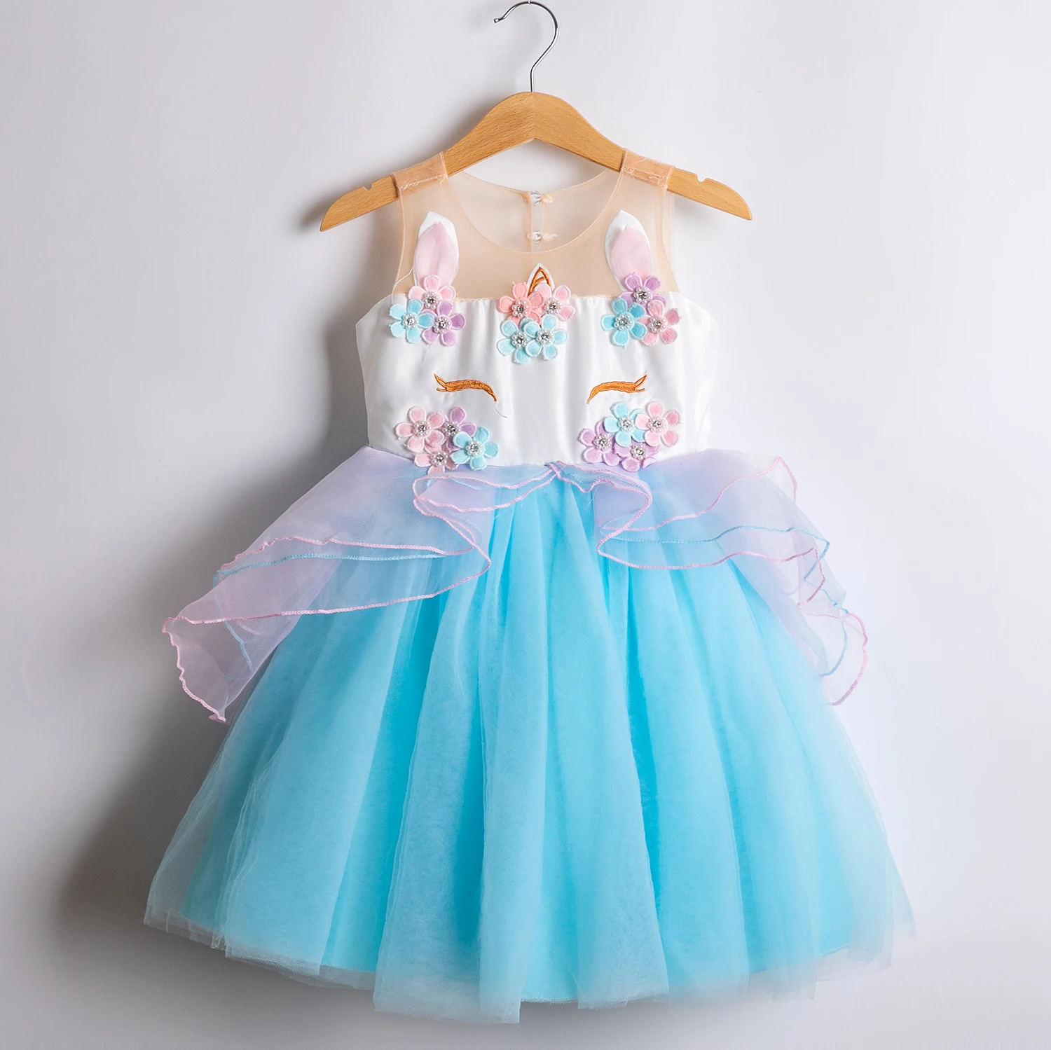 2021 фэнтезийное платье с единорогом для девочек Детский костюм принцессы