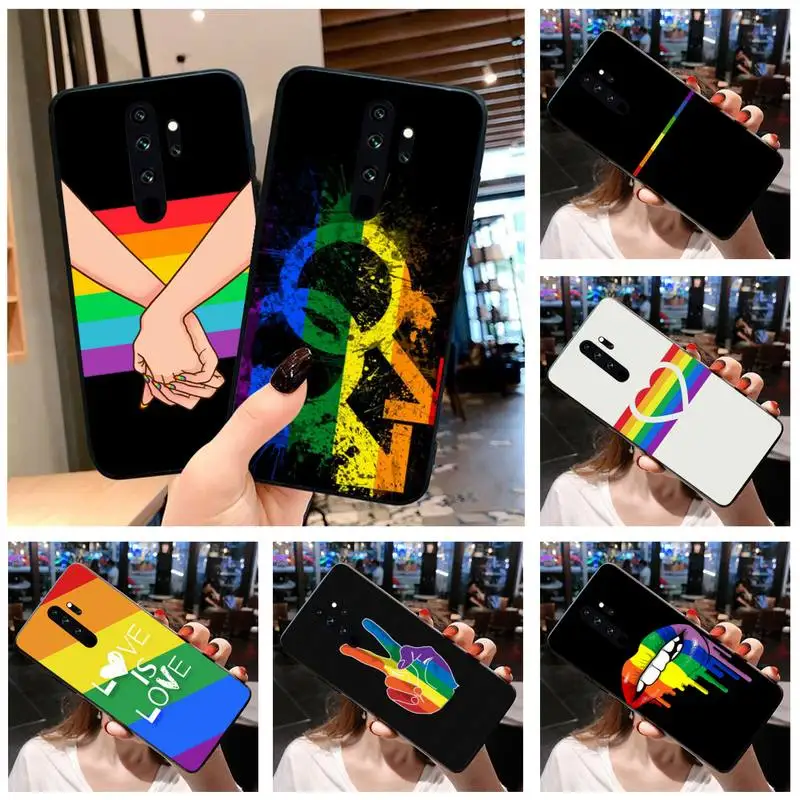 Радуга гей Лесбийский ЛГБТ гордость мягкий черный чехол для телефона Redmi Note 9 8 8T 8A