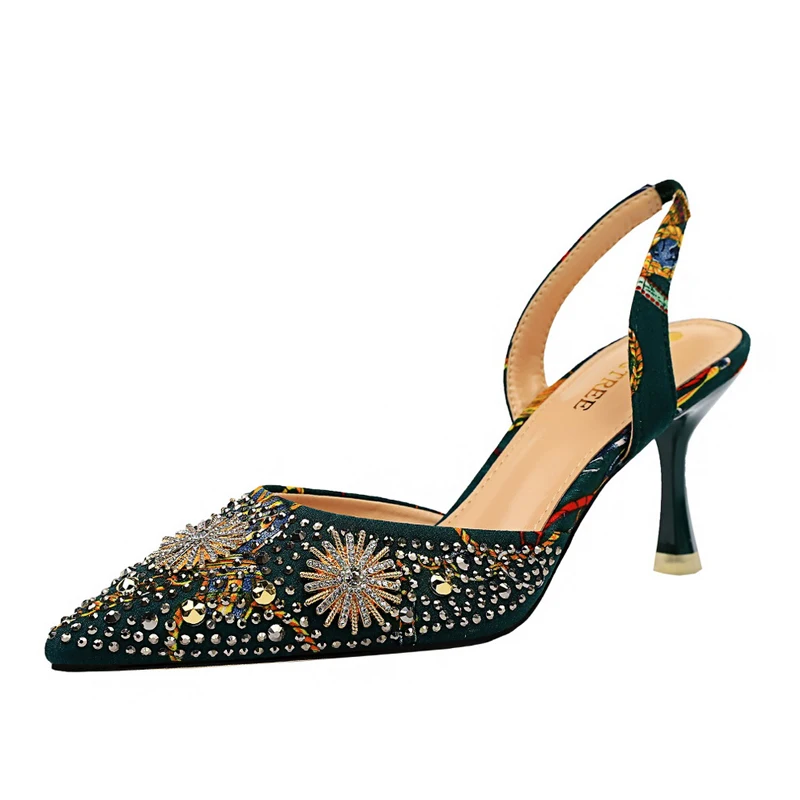 Новинка в европейском и американском стиле для торжеств женская обувь на тонком