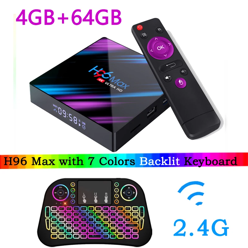 4GB 64GB J H96 MAX Смарт ТВ приставка Android 9,0 ТВ приставка 4K ТВ приставка 4 ГБ 32 ГБ 64 Гб четырехъядерный медиаплеер Поддержка IP tv PK X96 HK1 - Цвет: 4GB 64GB J