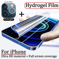 2in1 100d hydrogel film for iphone 12 pro max screen protector for iphone 11 pro max xs x xr 8 7 6s 6 plus se2020 mini soft film