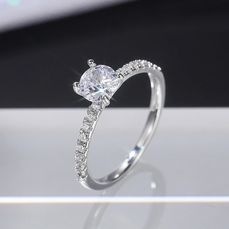 

Crystal Decoration Trendy Design Hot Sale Rings For Women AAA White Zircon Cubic Finger Rings Female Wedding Jewelry