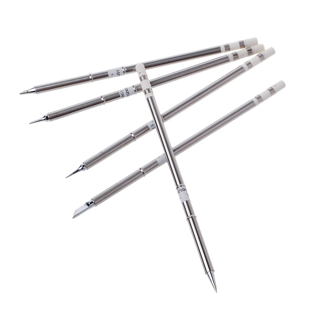 

5 Pcs T12 Series Solder Iron Tips For Hakko FX951 BAKON 950D Soldering Station