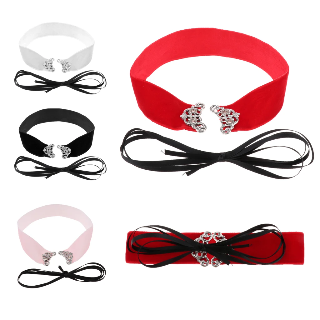 

Fashion Women Lace Up Gothic Punk Choker Vintage Velvet Leather Necklace Jewelry