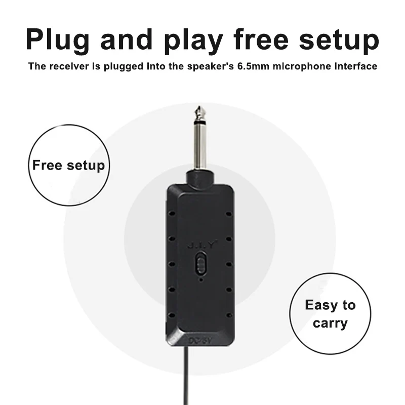 

Wireless Microphone Handheld Dynamic Vocal Microphone Voice Amplifier for PC Compter 2-in-1 C66