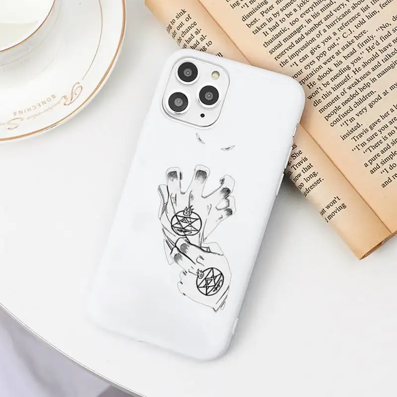

Anime Fullmetal Alchemist Brotherhood Phone Case Candy Color for iPhone 6 7 8 11 12 s mini pro X XS XR MAX Plus